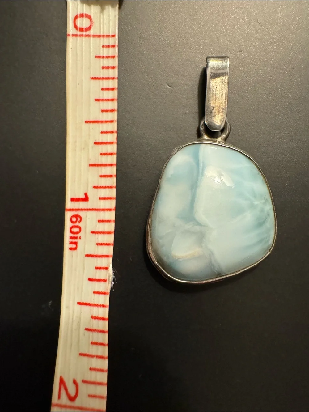 Sterling Silver Larimar Pendant - Blue Caribbean Gemstone